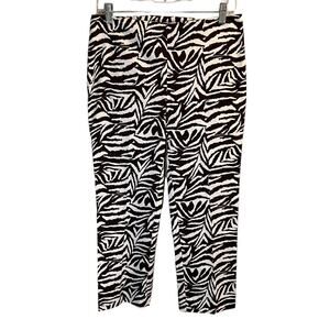 NWT Chico's Ultimate Fit Crop Pant Brown Zebra pattern, sz 0